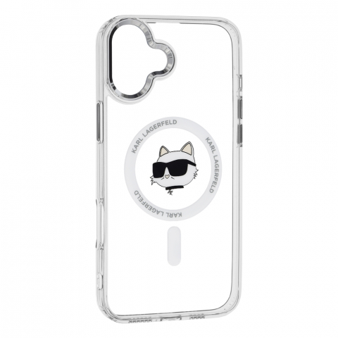 Husa pentru iPhone 16 - Karl Lagerfeld IML MagSafe - White Choupette`s Head [5]