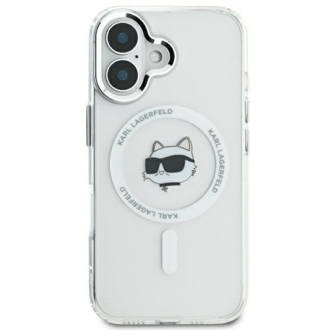 Husa pentru iPhone 16 - Karl Lagerfeld IML MagSafe - White Choupette`s Head [2]