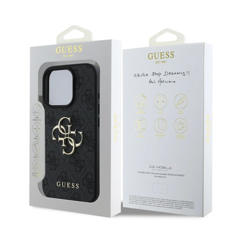 Husa pentru iPhone 16 Pro - Guess Hardcase 4G Big Logo  - Black [6]