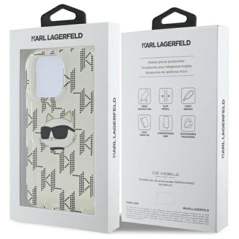 Husa pentru iPhone 16 Pro - Karl Lagerfeld IML Luxury Electroplated  - Transparent Choupette Head [7]