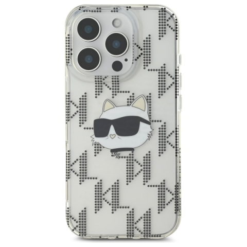 Husa pentru iPhone 16 Pro - Karl Lagerfeld IML Luxury Electroplated  - Transparent Choupette Head [2]