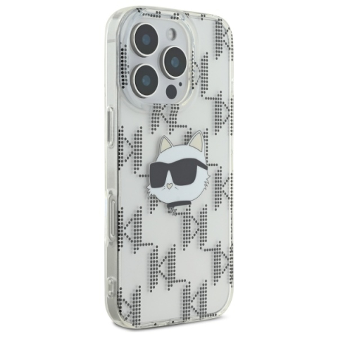 Husa pentru iPhone 16 Pro - Karl Lagerfeld IML Luxury Electroplated  - Transparent Choupette Head [5]