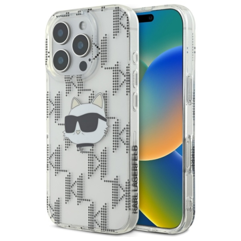 Huse & Folii Telefoane - Husa pentru iPhone 16 Pro - Karl Lagerfeld IML Luxury Electroplated  - Transparent Choupette Head