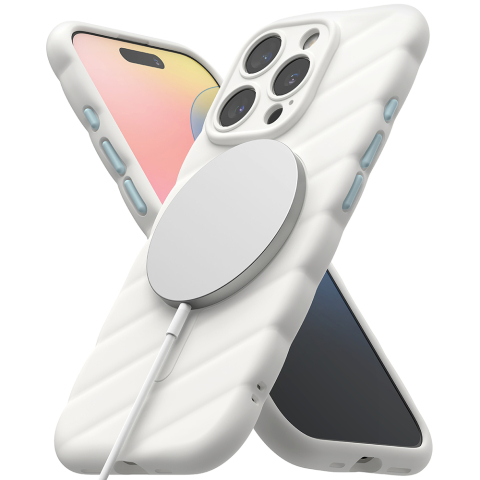 Husa pentru iPhone 16 Pro - Macaron Silicone MagSafe - White [1]