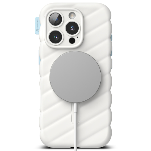 Husa pentru iPhone 16 Pro - Macaron Silicone MagSafe - White [2]