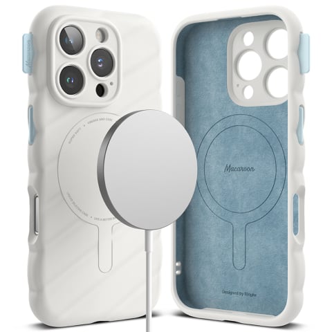 Husa pentru iPhone 16 Pro - Macaron Silicone MagSafe - White [4]