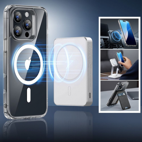 Husa pentru iPhone 16 Pro Max + Folie - ESR Classic Hybrid HaloLock - Clear [2]