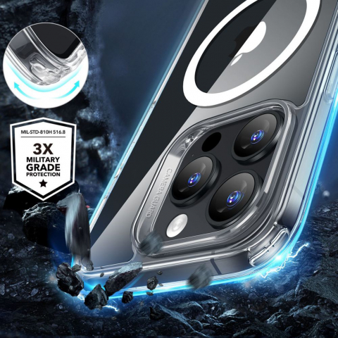 Husa pentru iPhone 16 Pro Max + Folie - ESR Classic Hybrid HaloLock - Clear [1]