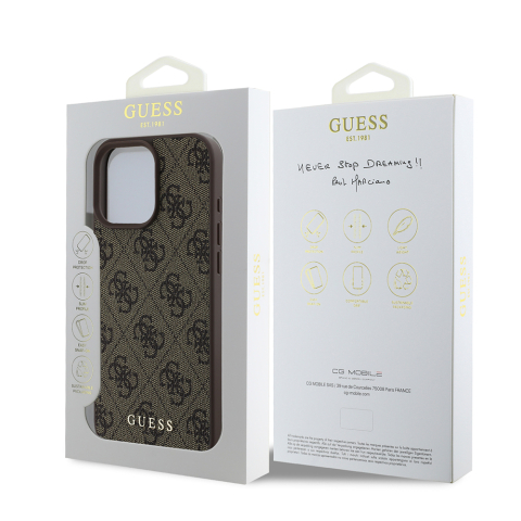 Husa pentru iPhone 16 Pro Max - Guess Hardcase 4G Classic  - Brown [6]