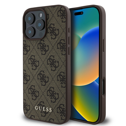 Huse & Folii Telefoane - Husa pentru iPhone 16 Pro Max - Guess Hardcase 4G Classic  - Brown