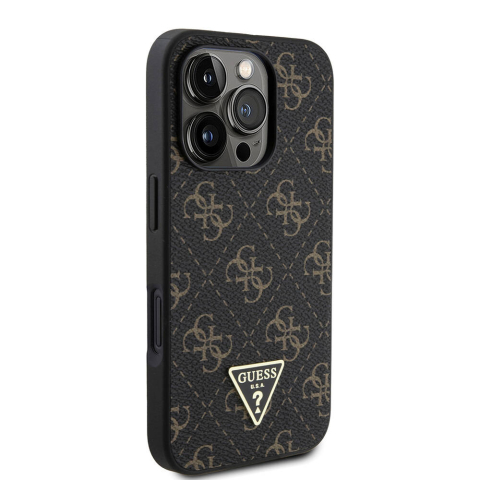 Husa pentru iPhone 16 Pro Max - Guess Hardcase 4G Triangle Metal Logo  - White [3]