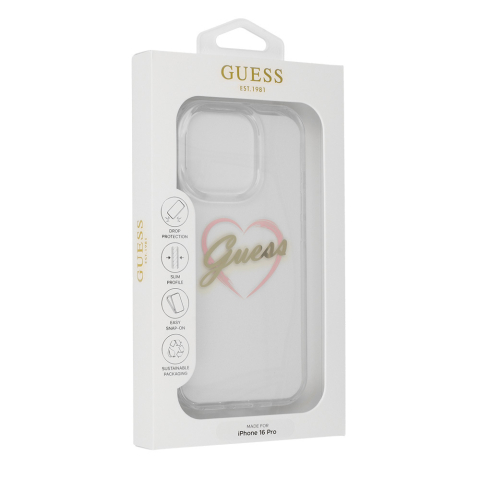 Husa pentru iPhone 16 Pro Max - Guess Hardcase IML Heart  - Clear [6]