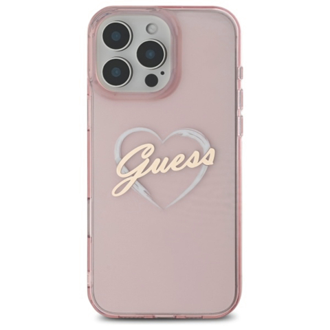 Husa pentru iPhone 16 Pro Max - Guess Hardcase IML Heart  - Pink [2]