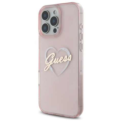 Husa pentru iPhone 16 Pro Max - Guess Hardcase IML Heart  - Pink [4]