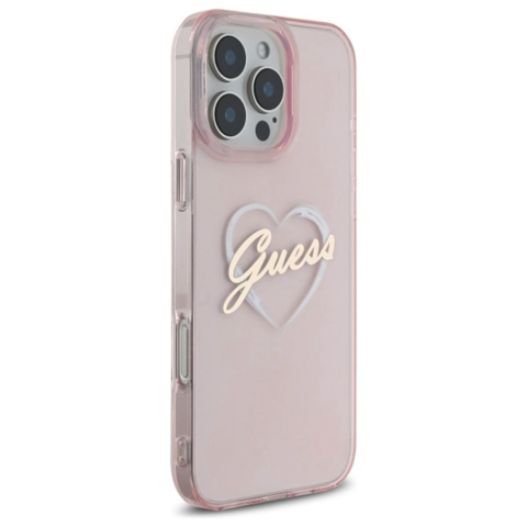Husa pentru iPhone 16 Pro Max - Guess Hardcase IML Heart  - Pink [3]