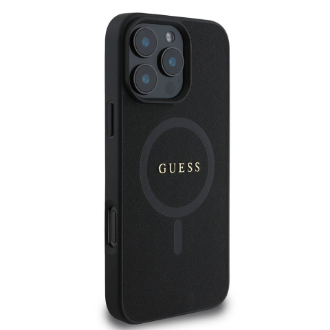 Husa pentru iPhone 16 Pro Max - Guess Saffiano Classic Logo MagSafe  - Black [3]