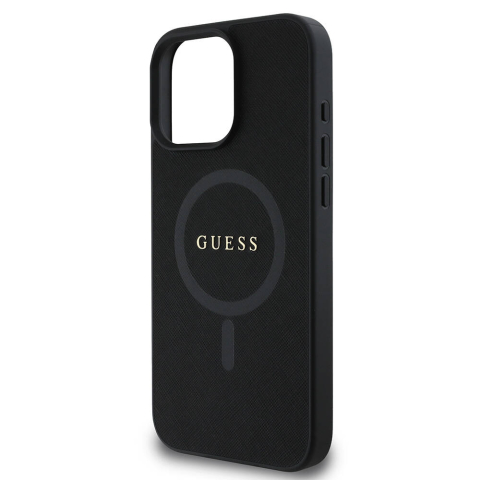 Husa pentru iPhone 16 Pro Max - Guess Saffiano Classic Logo MagSafe  - Black [4]