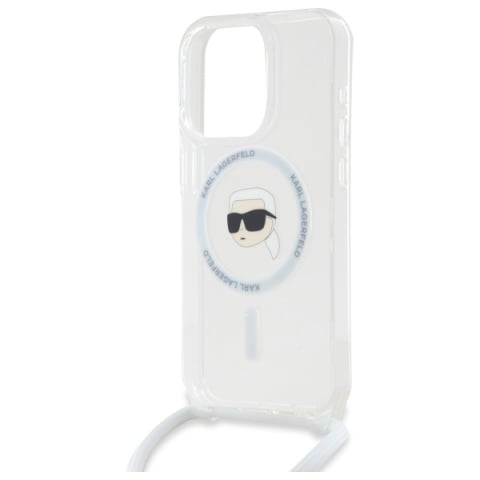 Husa pentru iPhone 16 Pro Max - Karl Lagerfeld IML Crossbody MagSafe  - Transparent Karl Head [1]