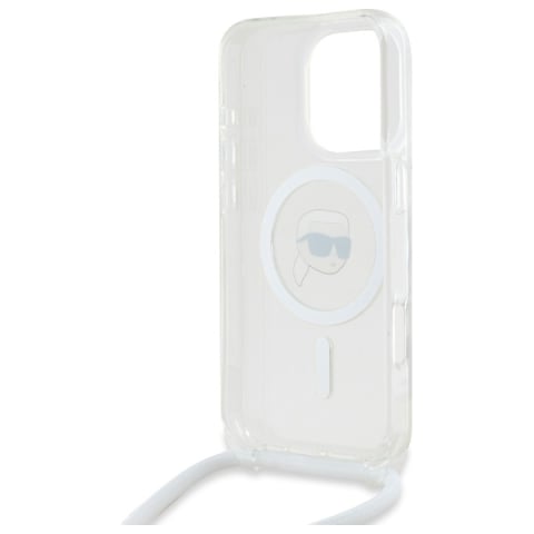 Husa pentru iPhone 16 Pro Max - Karl Lagerfeld IML Crossbody MagSafe  - Transparent Karl Head [4]