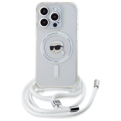 Husa pentru iPhone 16 Pro Max - Karl Lagerfeld IML Crossbody MagSafe  - Transparent Karl Head [2]