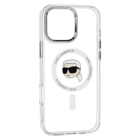 Husa pentru iPhone 16 Pro Max - Karl Lagerfeld IML MagSafe  - White Karl`s Head [1]