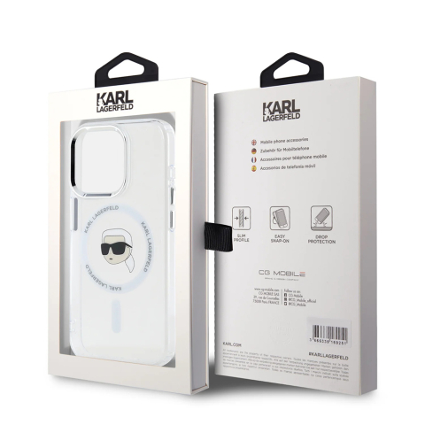 Husa pentru iPhone 16 Pro Max - Karl Lagerfeld IML MagSafe  - White Karl`s Head [4]