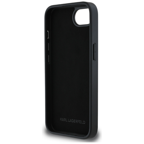 Husa pentru iPhone 16e - Karl Lagerfeld Hardcase Glitter Fixed (KLHCPSE4PFGKCPS) - Silver Karl&Choupette Head [4]