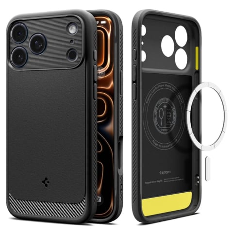 Husa pentru iPhone 17 Pro Max - Spigen Rugged Armor MagSafe - Matte Black