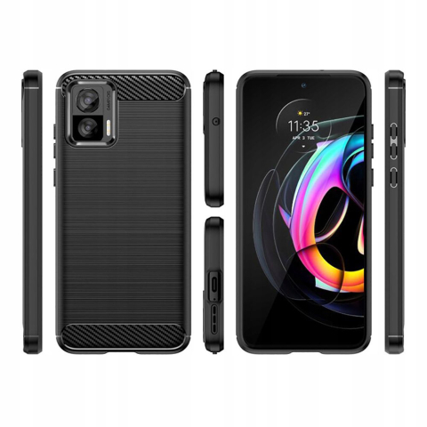 Husa pentru Motorola Edge 30 Neo - Techsuit Carbon Silicone - Black [1]