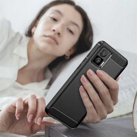 Husa pentru Motorola Edge 30 Neo - Techsuit Carbon Silicone - Black [4]