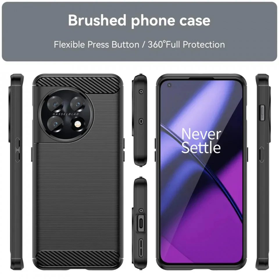 Husa pentru OnePlus 11 - Techsuit Carbon Silicone - Black [3]