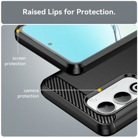 Husa pentru Oppo A5 4G - Techsuit Carbon Silicone - Black [2]