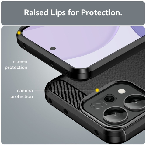 Husa pentru Oppo Reno 14F - Techsuit Carbon Silicone - Black [2]