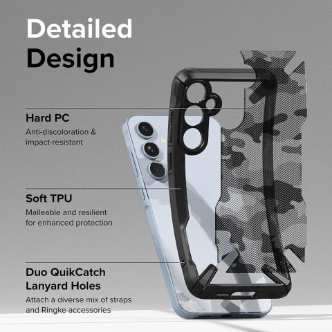 Husa pentru Samsung Galaxy A55 5G - Ringke Fusion X Design - Camo Black [3]