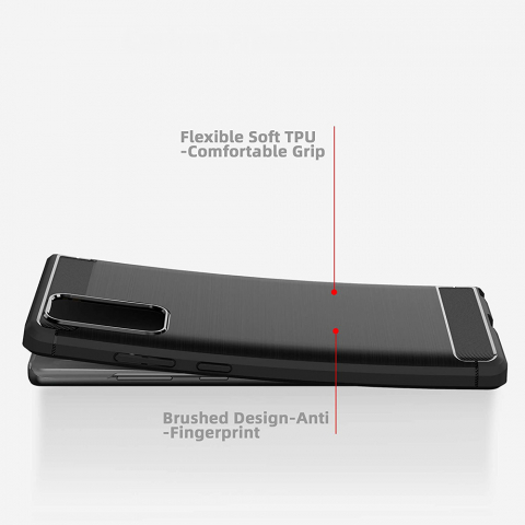 Husa pentru Samsung Galaxy Note 20 / Note 20 5G - Techsuit Carbon Silicone - Black [4]