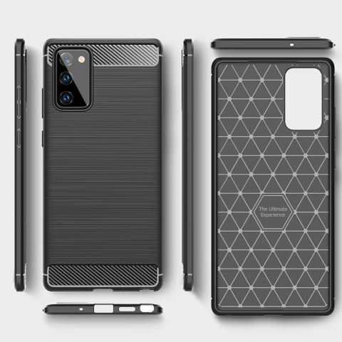 Husa pentru Samsung Galaxy Note 20 / Note 20 5G - Techsuit Carbon Silicone - Black [2]