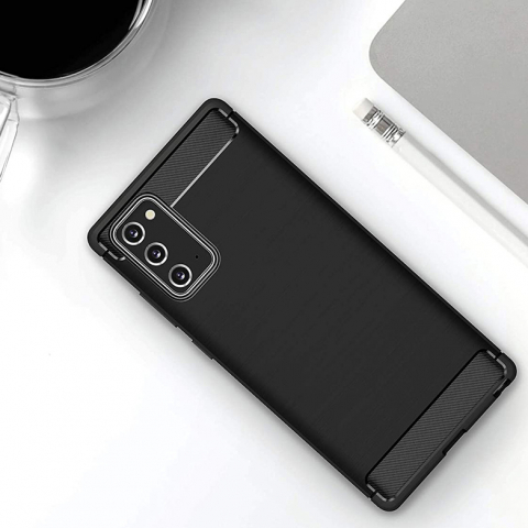 Husa pentru Samsung Galaxy Note 20 / Note 20 5G - Techsuit Carbon Silicone - Black [3]