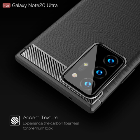 Husa pentru Samsung Galaxy Note 20 Ultra / Note 20 Ultra 5G - Techsuit Carbon Silicone - Black [2]