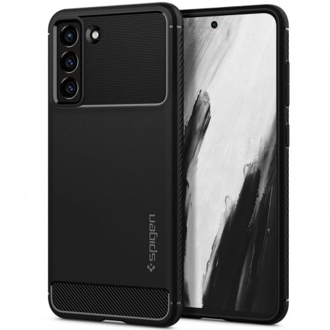 Huse telefoane - Husa pentru Samsung Galaxy S21 FE 5G - Spigen Rugged Armor - Black
