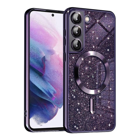 Huse telefoane - Husa pentru Samsung Galaxy S21 FE 5G - Techsuit Luxury Glitter MagSafe - Deep Purple