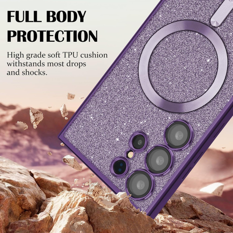 Husa pentru Samsung Galaxy S21 FE 5G - Techsuit Luxury Glitter MagSafe - Deep Purple [4]