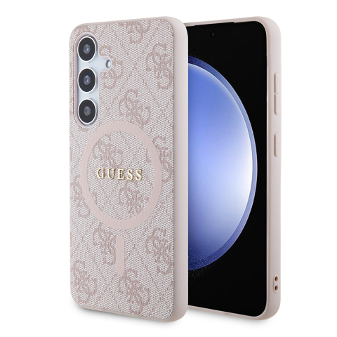 Huse & Folii Telefoane - Husa pentru Samsung Galaxy S24 - Guess 4G Collection Leather MagSafe  - Pink