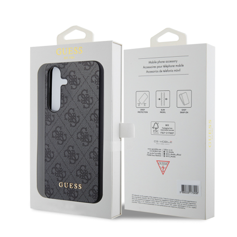 Husa pentru Samsung Galaxy S24 - Guess Hardcase 4G Metal Gold Logo  - Black [6]