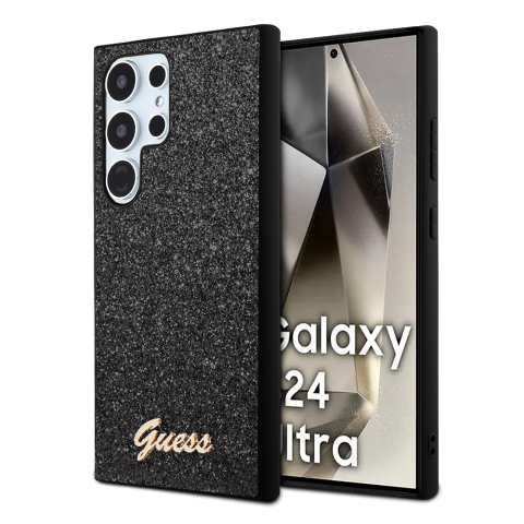 Huse & Folii Telefoane - Husa pentru Samsung Galaxy S24 Ultra - Guess Glitter Script  - Black