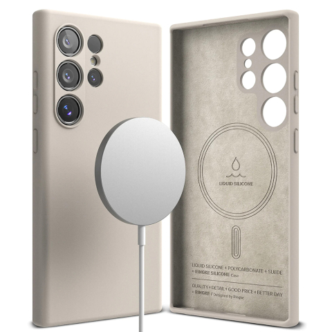 Huse & Folii Telefoane - Husa pentru Samsung Galaxy S24 Ultra - Ringke Silicone Magnetic MagSafe - Stone