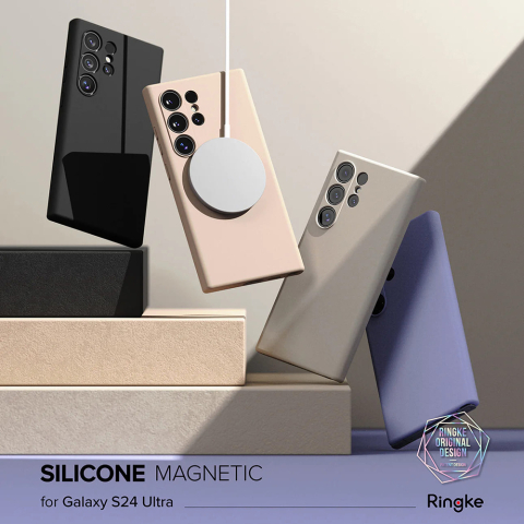 Husa pentru Samsung Galaxy S24 Ultra - Ringke Silicone Magnetic MagSafe - Stone [5]