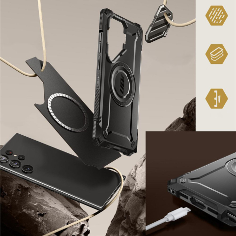 Husa pentru Samsung Galaxy S24 Ultra - Supcase Unicorn Beetle XT MagSafe - Black [3]