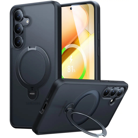 Huse & Folii Telefoane - Husa pentru Samsung Galaxy S25 Plus - Torras Ostand Spin Series - Black
