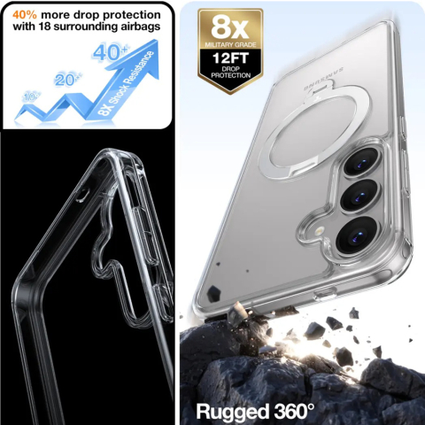 Husa pentru Samsung Galaxy S25 Plus - Torras Ostand Spin Series - Clear [5]