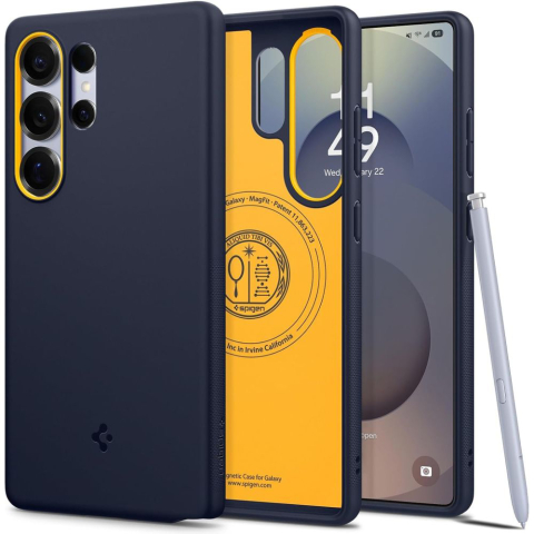 Huse telefoane - Husa pentru Samsung Galaxy S25 Ultra - Spigen Caseology Nano Pop MagSafe - Blueberry Navy
